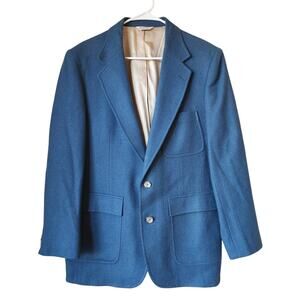 Vintage Hunting Horn Wool Blazer Suit Coat Jacket Made In USA No Size Tag READ